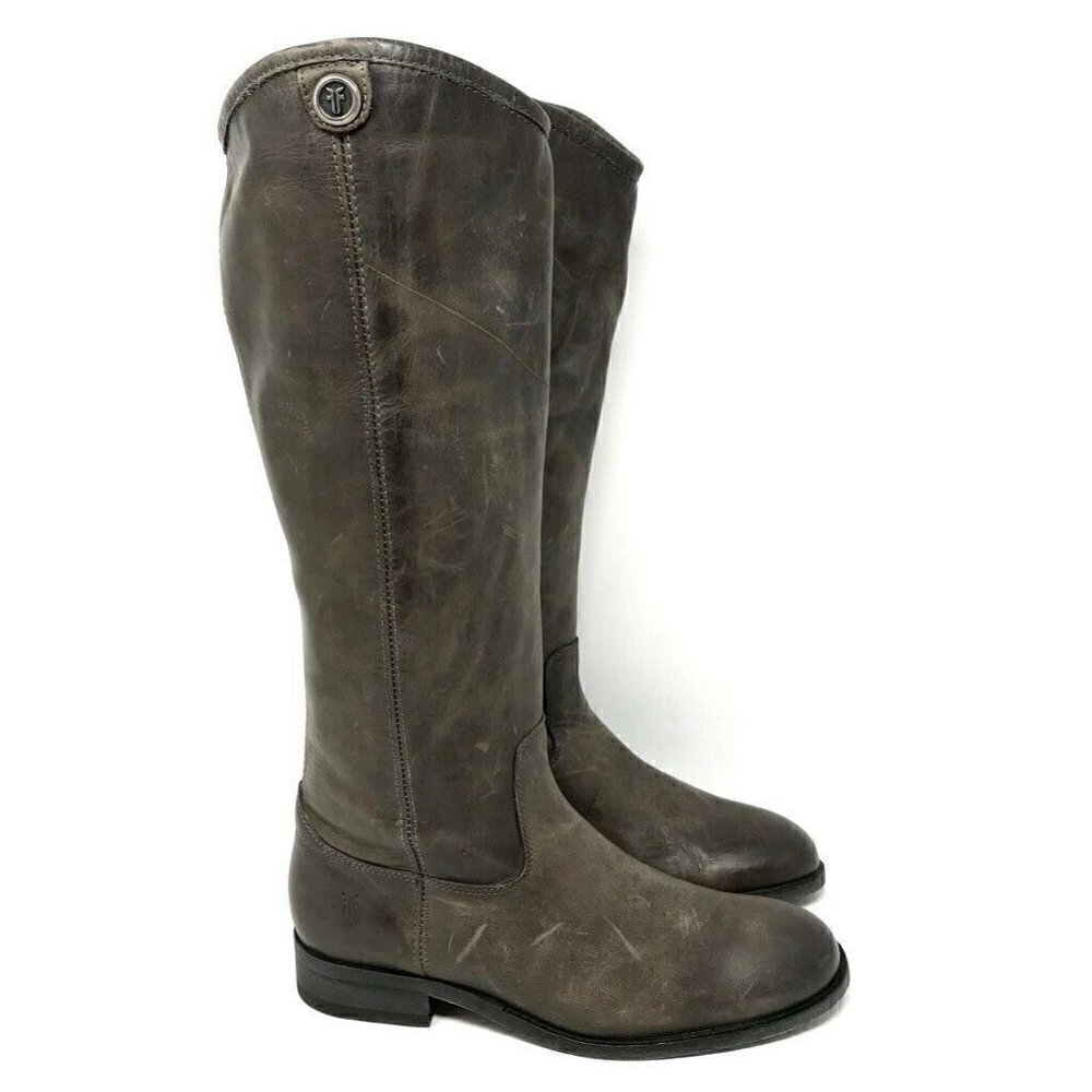 Frye Melissa Button 2 Riding Boots Brown 5.5